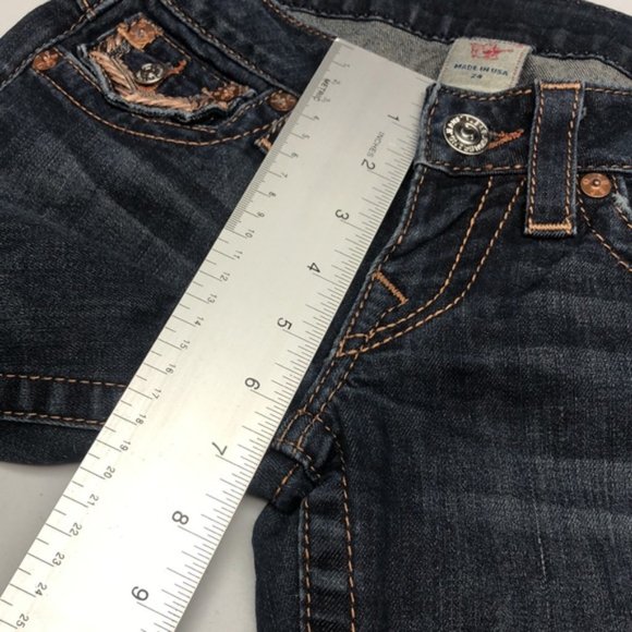 LIKE NEW TRUE RELIGION STRAIGHT JEANS 24x30 MADE IN USA 🇺🇸 - Picture 8 of 10